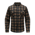 Men's Rpet velvet shirt checked print recyclable eco shirt with welt pocket